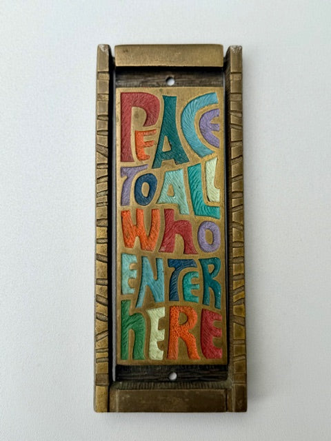 Peace To All Who Enter Here -  Brass Door Knocker