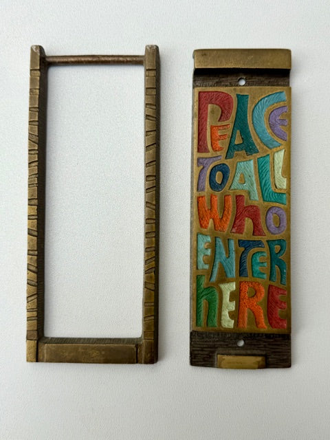 Peace To All Who Enter Here -  Brass Door Knocker
