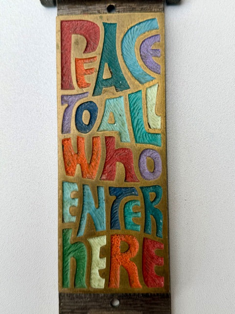 Peace To All Who Enter Here -  Brass Door Knocker